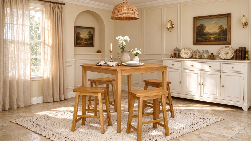 Solid Pine Counter-Height Dining Table