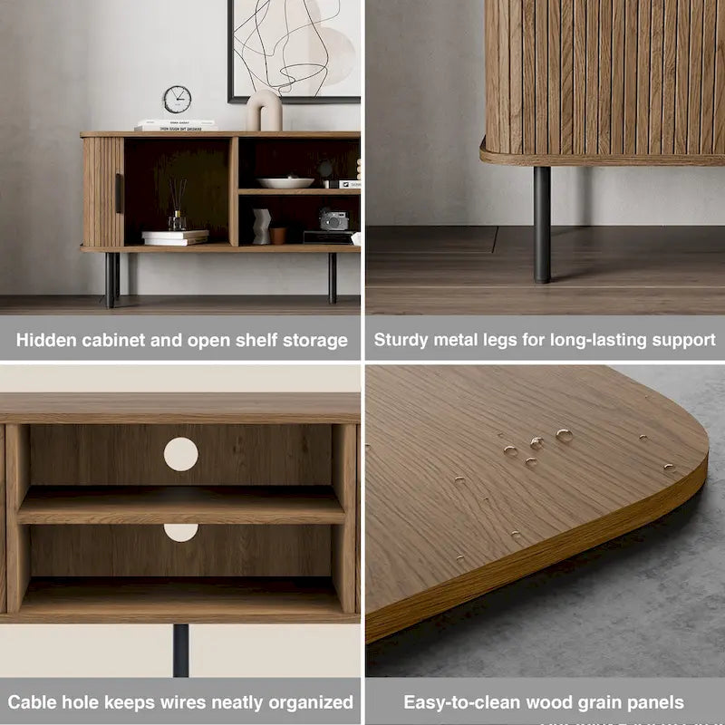 Tambour TV Stand Media Console for TVs Up to 55