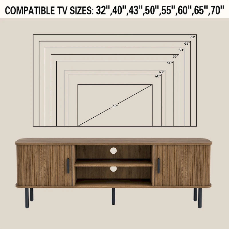 Tambour TV Stand Media Console for TVs Up to 55