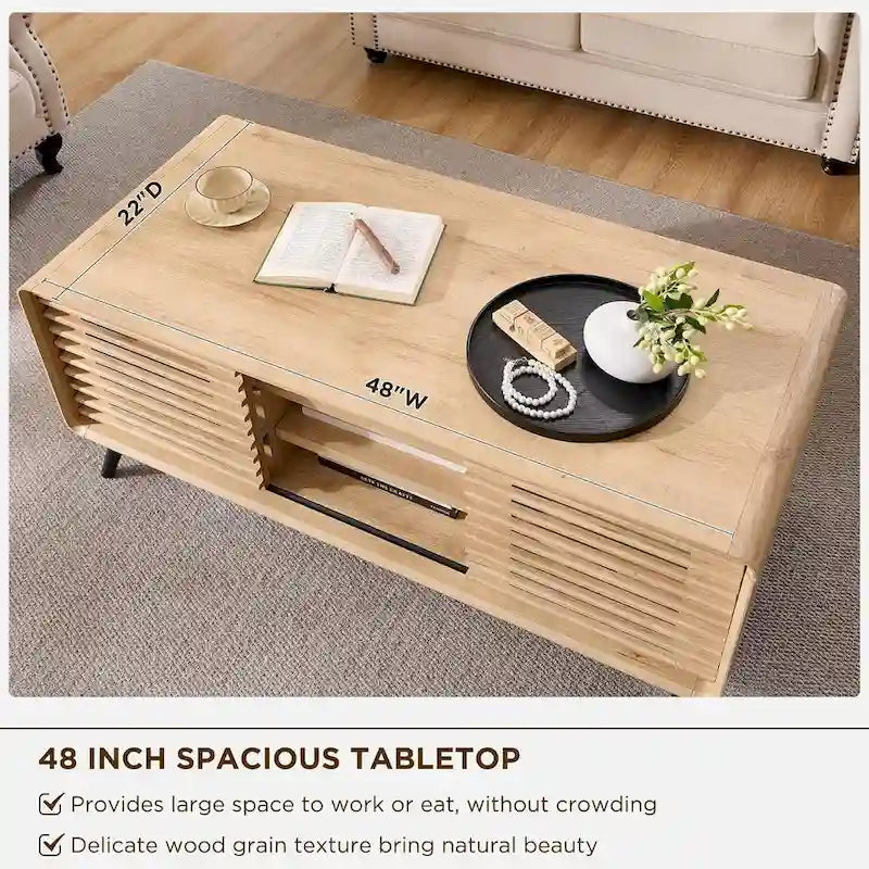 Mid Century Modern Lift Top Coffee Table, Center Table for Living Room