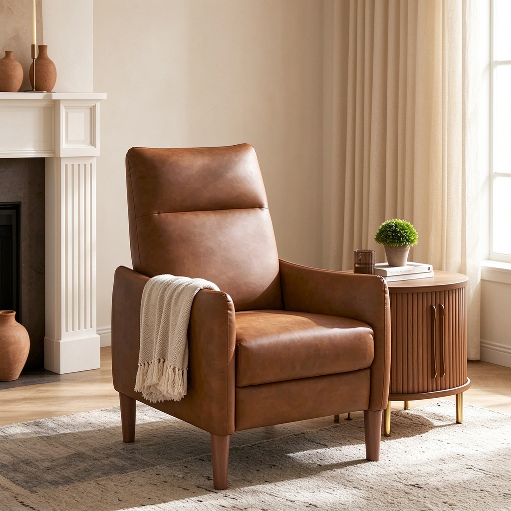 Push-Back Recliner with Padded High Back