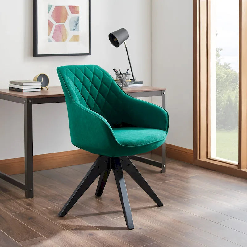 Art Leon Classical Swivel Office Accent Chair with Wood Legs