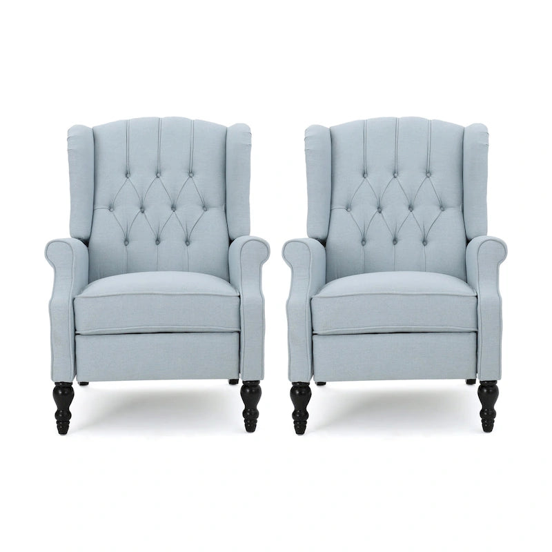 Walter Tufted Fabric Recliners (Set of 2) by Christopher Knight Home