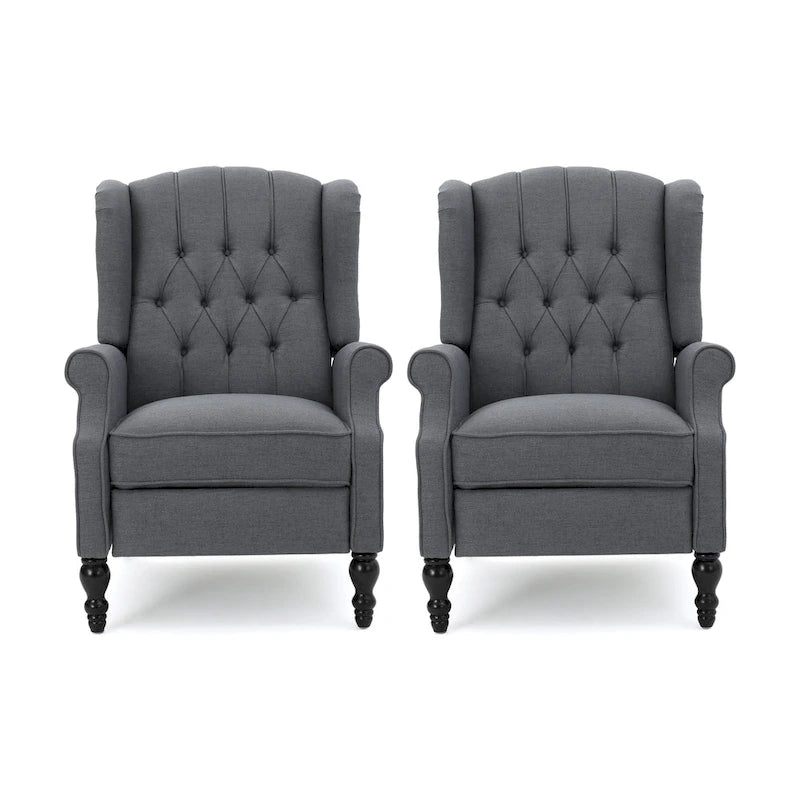 Walter Tufted Fabric Recliners (Set of 2) by Christopher Knight Home