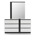 Conjira Contemporary White 2-piece 6-Drawer Wood Dresser and Mirror Set by Furniture of America