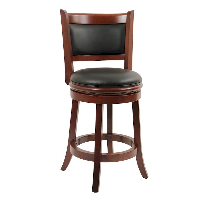 Augusta Wood Upholstered Swivel Counter Barstool