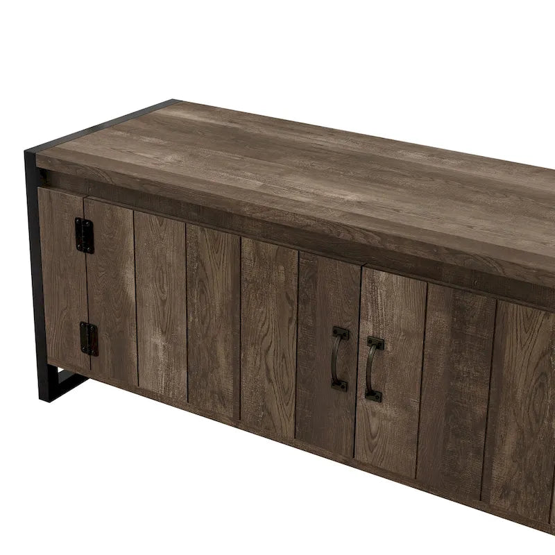 DH BASIC Industrial Oak 49-inch Iron Legs Storage Bench by Denhour