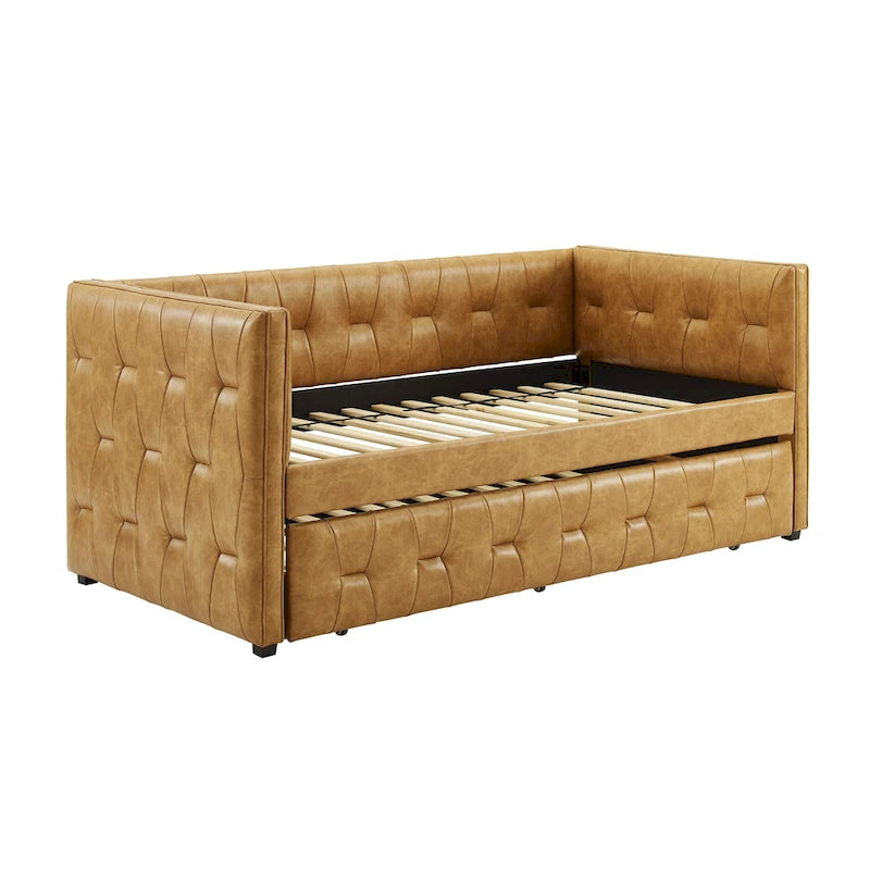 Corvus Somme Tufted Upholstered Daybed with Trundle