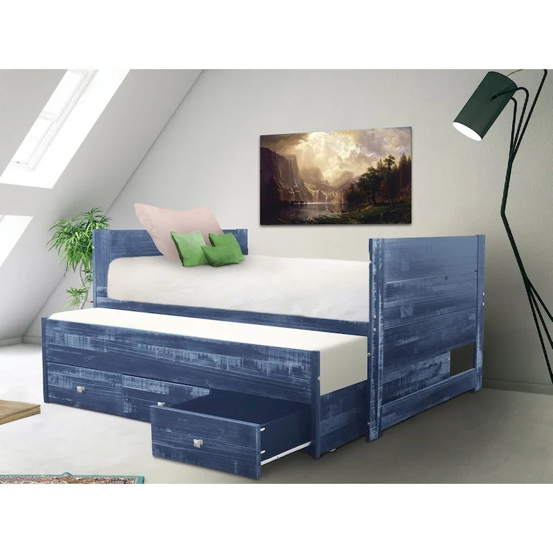 Taylor & Olive Begonia Twin Bed with Twin Trundle & 3 Built in Drawers