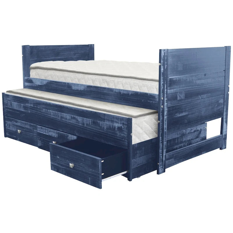 Taylor & Olive Begonia Twin Bed with Twin Trundle & 3 Built in Drawers