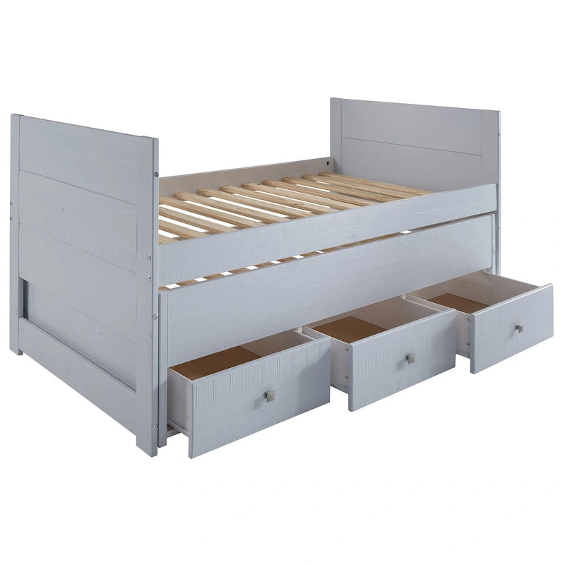 Taylor & Olive Begonia Twin Bed with Twin Trundle & 3 Built in Drawers