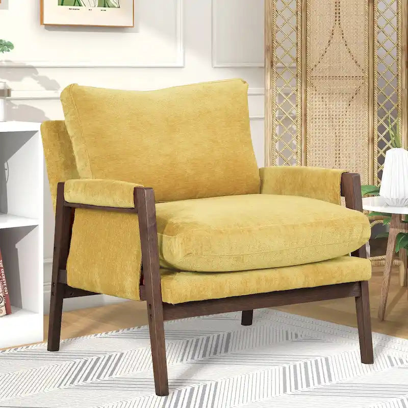 Roundhill Furniture Kelly Mid-Century Modern Velvet Accent Armchair