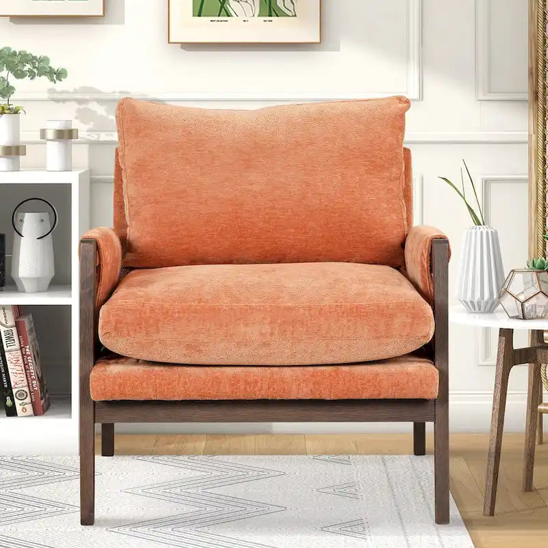 Roundhill Furniture Kelly Mid-Century Modern Velvet Accent Armchair