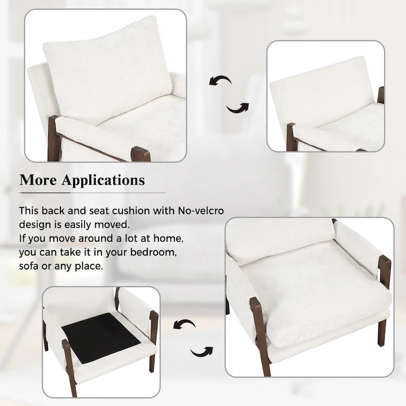 Roundhill Furniture Kelly Mid-Century Modern Velvet Accent Armchair