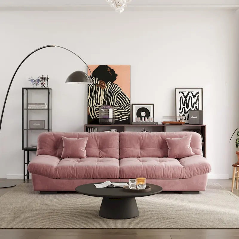 105 Suede Fabric Sectional Sofa Cloud Shape Couch for Living Room