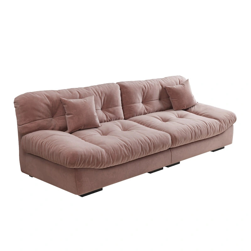 105 Suede Fabric Sectional Sofa Cloud Shape Couch for Living Room