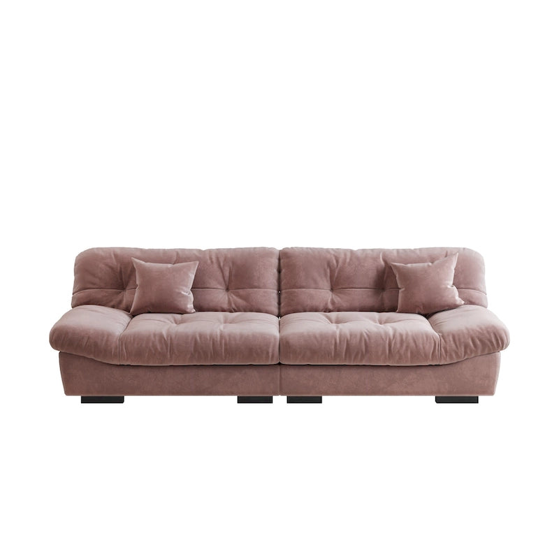 105 Suede Fabric Sectional Sofa Cloud Shape Couch for Living Room