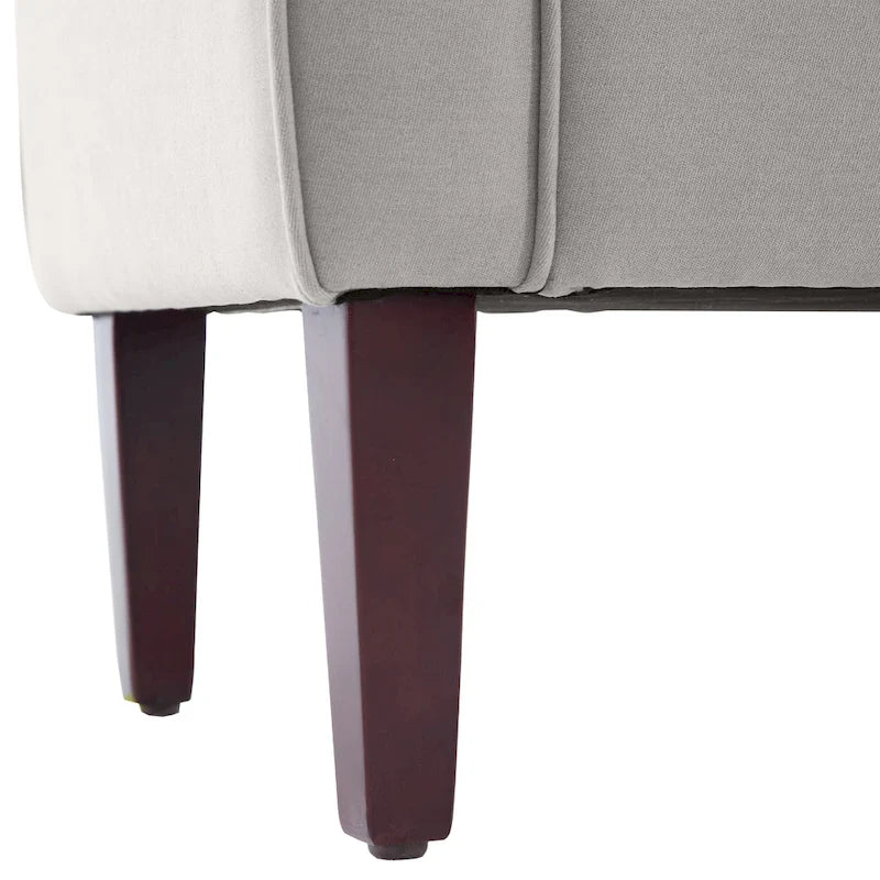 Arm Fabric Storage Ottoman Bench with Solid Wood Legs, 48W x 18D x 23H