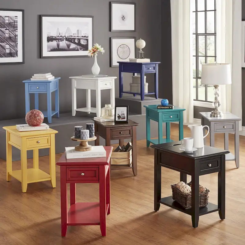 Zayden 1-drawer Side Table with Charging Station by iNSPIRE Q Bold