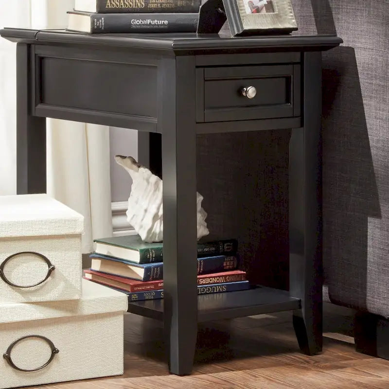 Zayden 1-drawer Side Table with Charging Station by iNSPIRE Q Bold