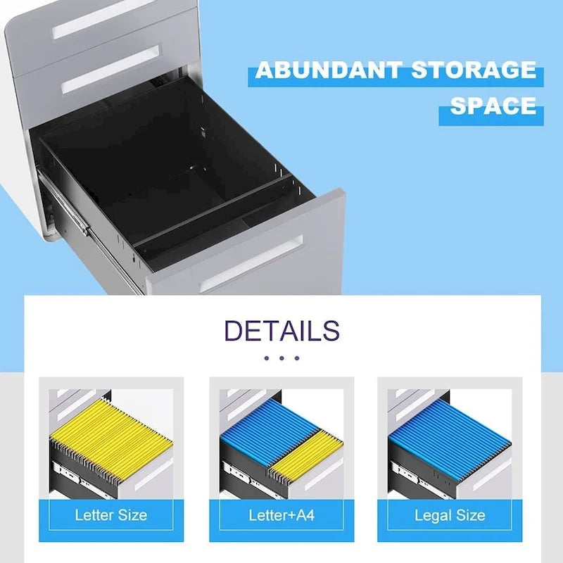 3 Drawer Mobile/Vertical File Cabinet for Home Office