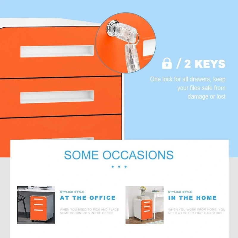 3 Drawer Mobile/Vertical File Cabinet for Home Office