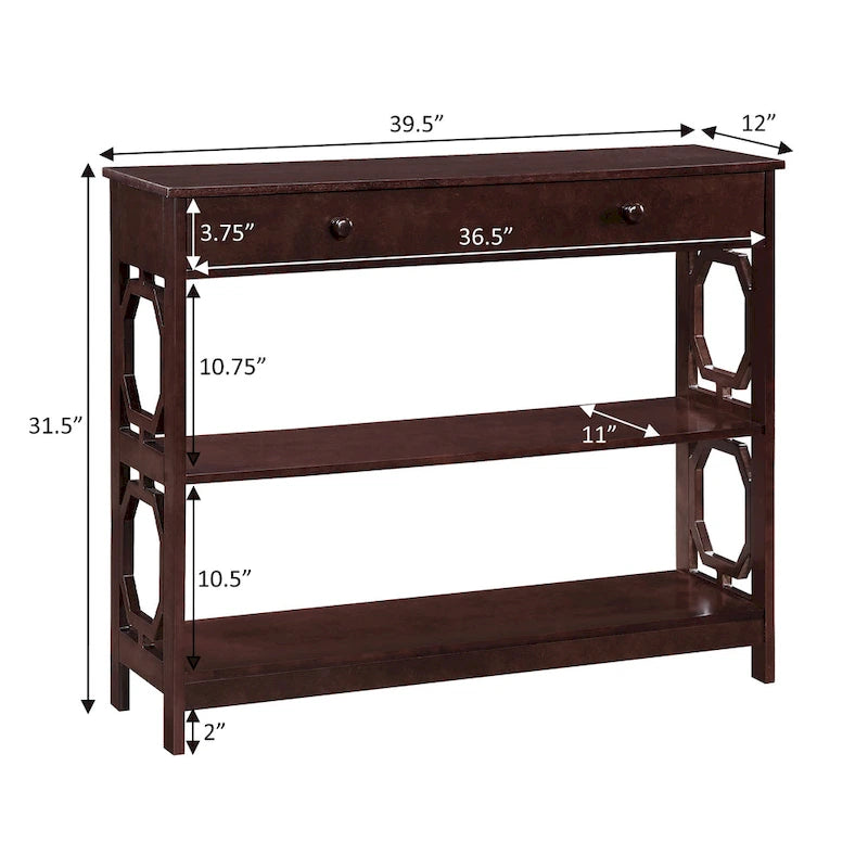 Convenience Concepts Omega 1 Drawer Console Table with Shelves