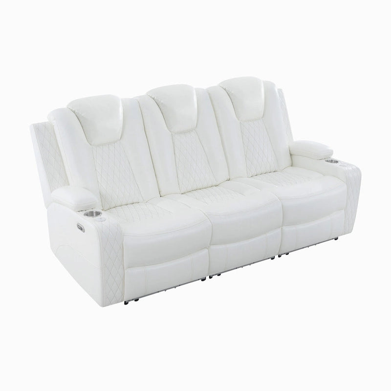 Premium Air Leather Home Theater Loveseat with LED Lights, Recliner with Built-in Speakers & Wireless Charging