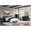 Matte Black Five-Drawer Chest with Metal Legs