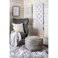 Nuloom Granada Knitted Casual Denim and Jute Ottoman Pouf