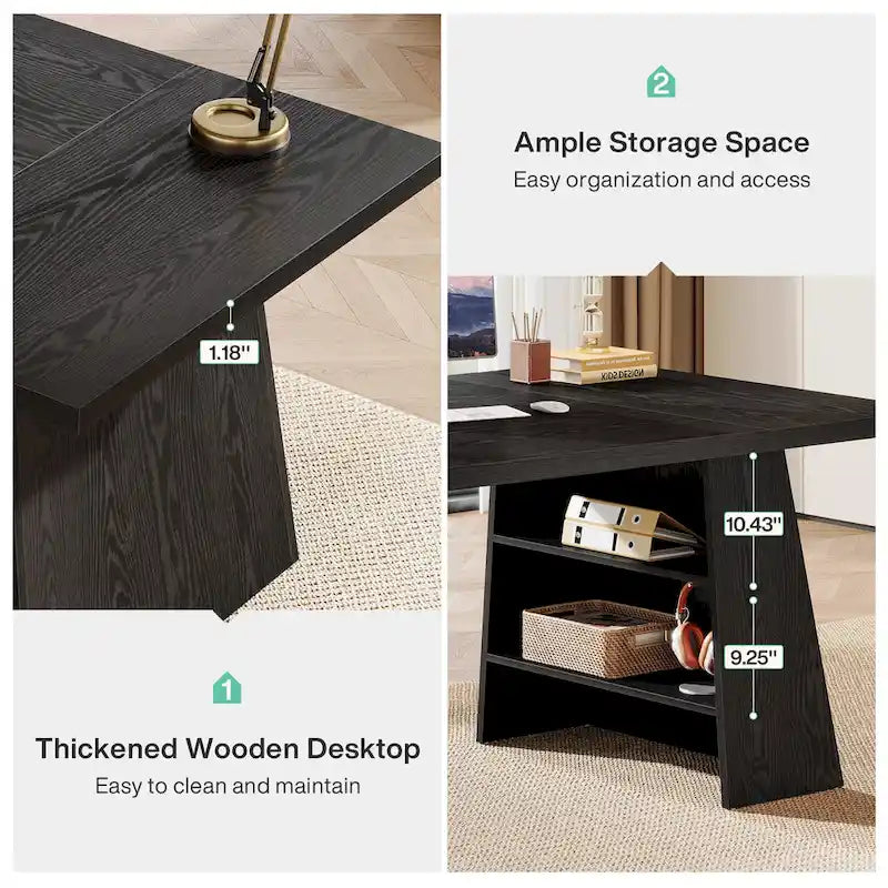 63 Inches Office Desk, Executive Desk for Home Office